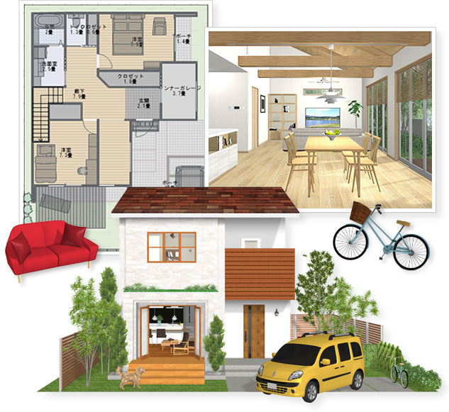 間取りから外観までをデザイン 間取り 3d住宅デザインソフト 3dマイ